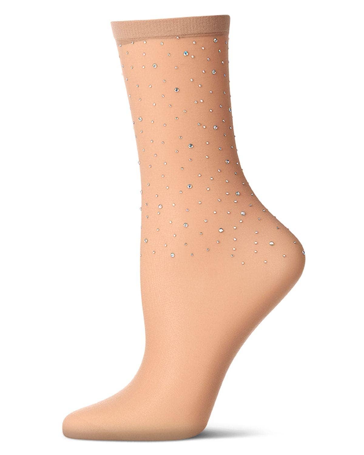 All Over Rhinestone Sheer Crew