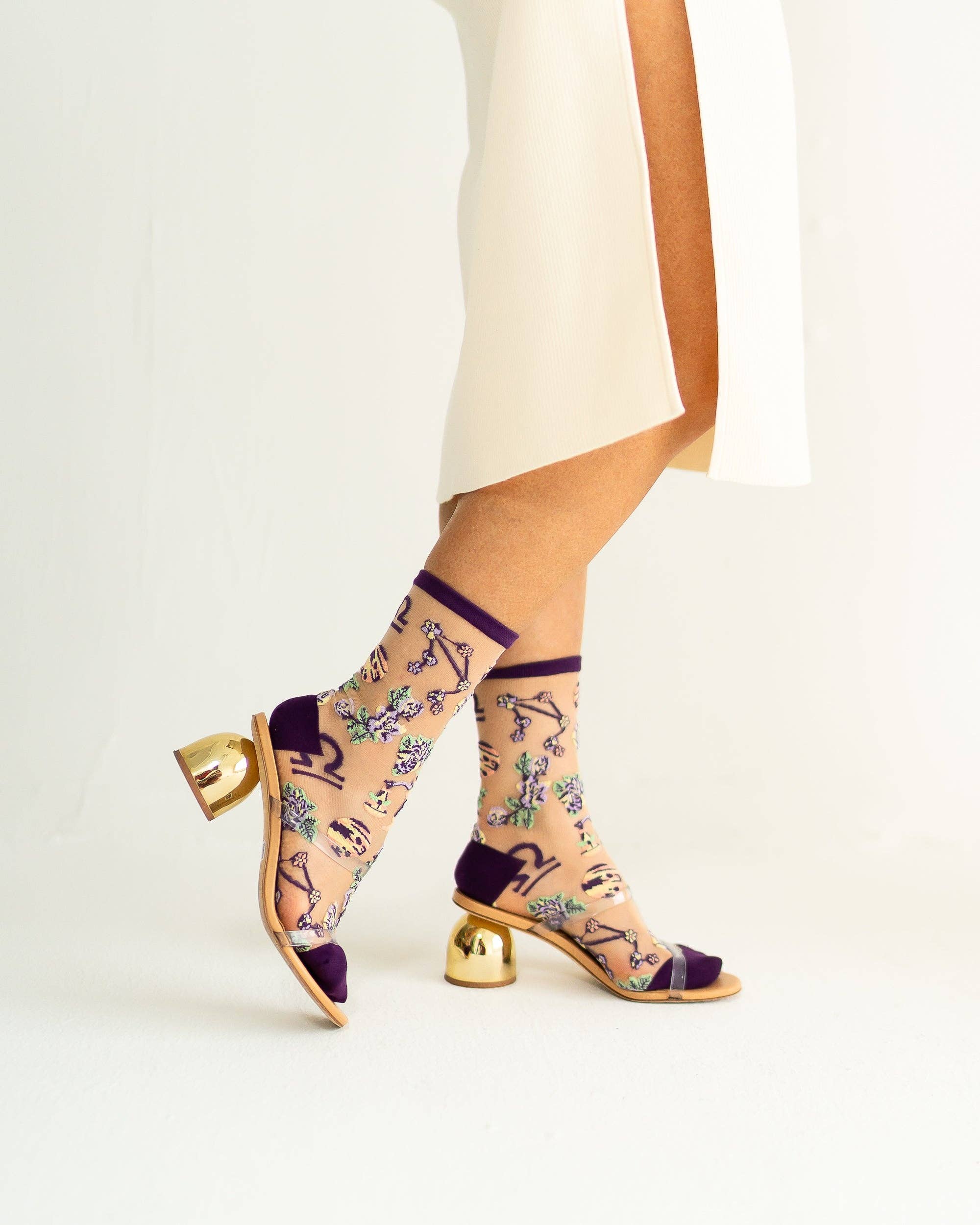 Libra Zodiac Sheer Crew Sock