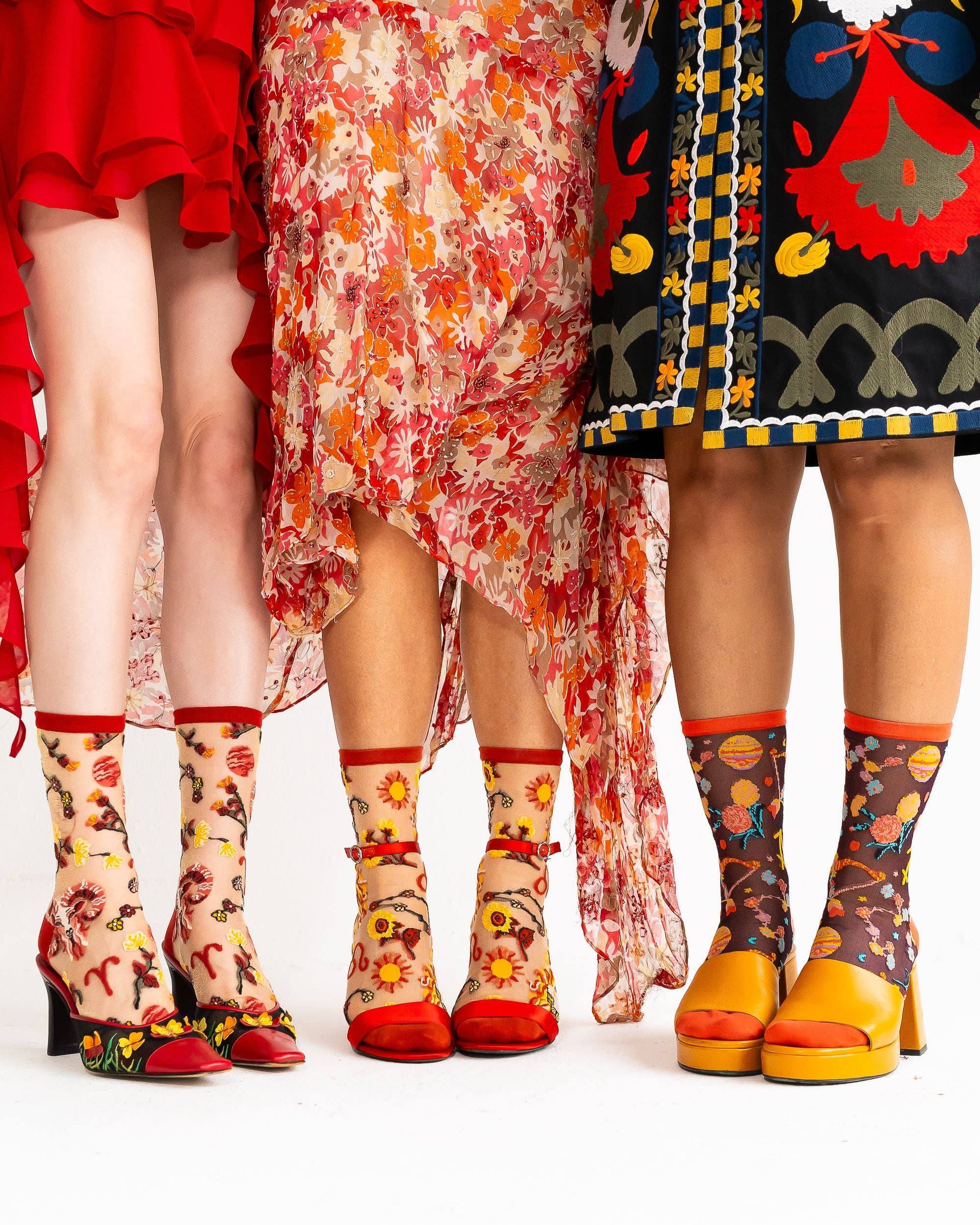 Leo Zodiac Shimmer Sheer Crew Sock