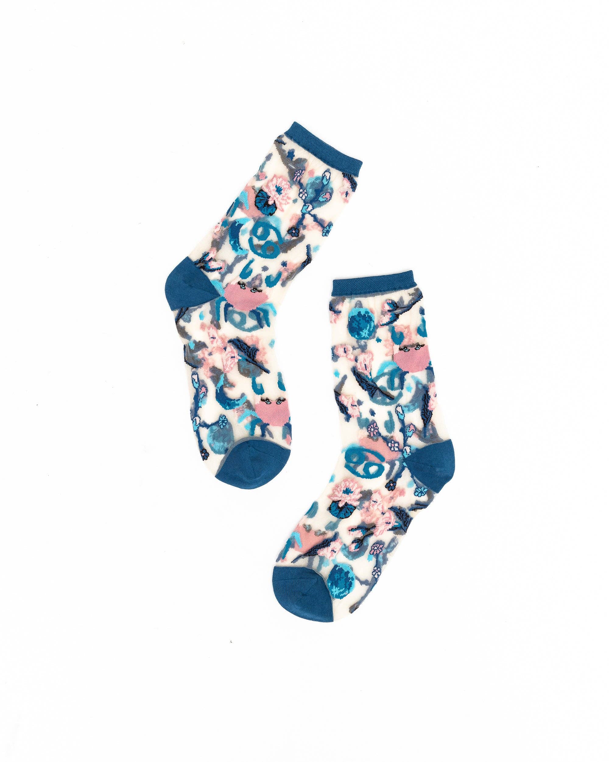 Cancer Zodiac Sheer Crew Sock