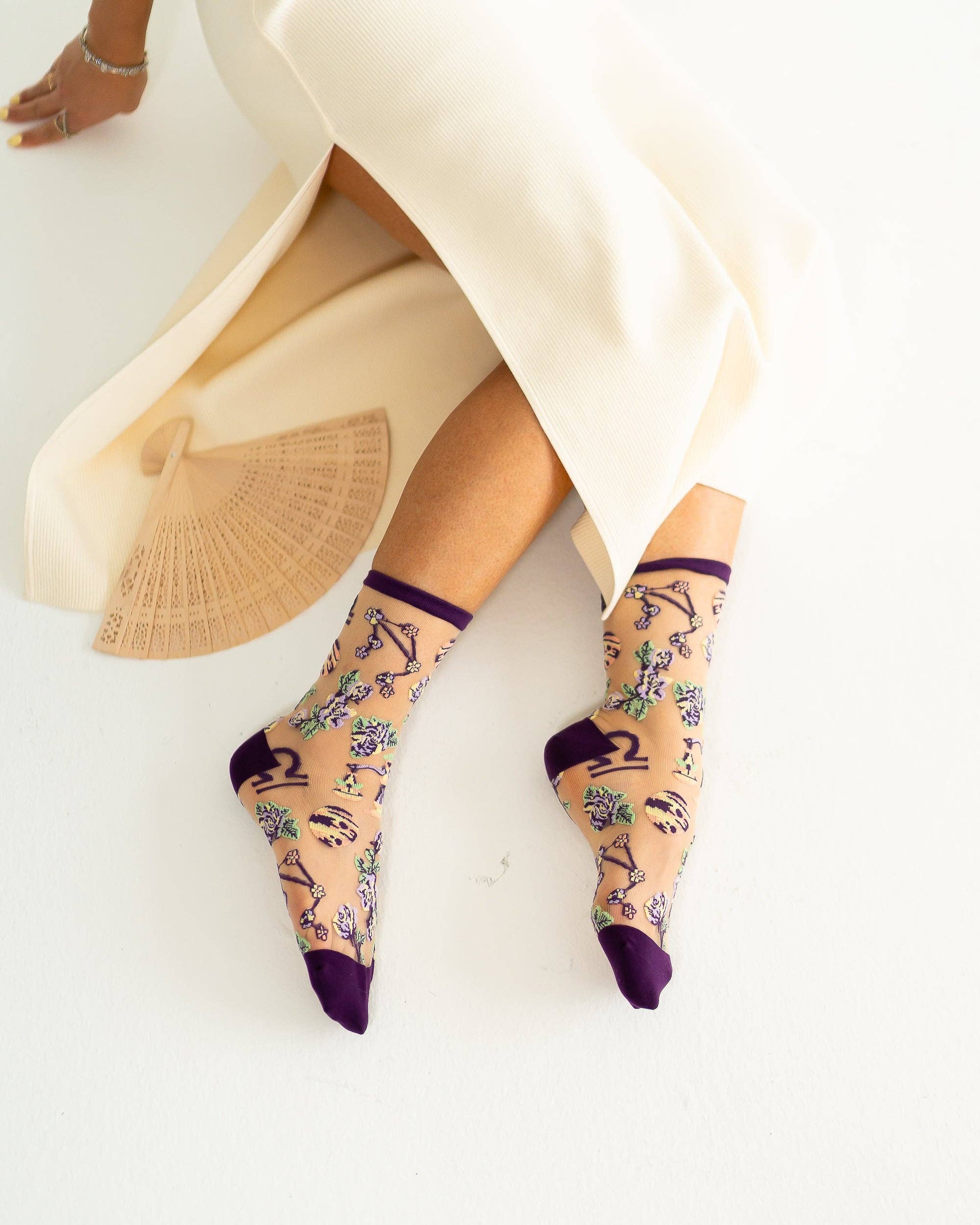 Libra Zodiac Sheer Crew Sock