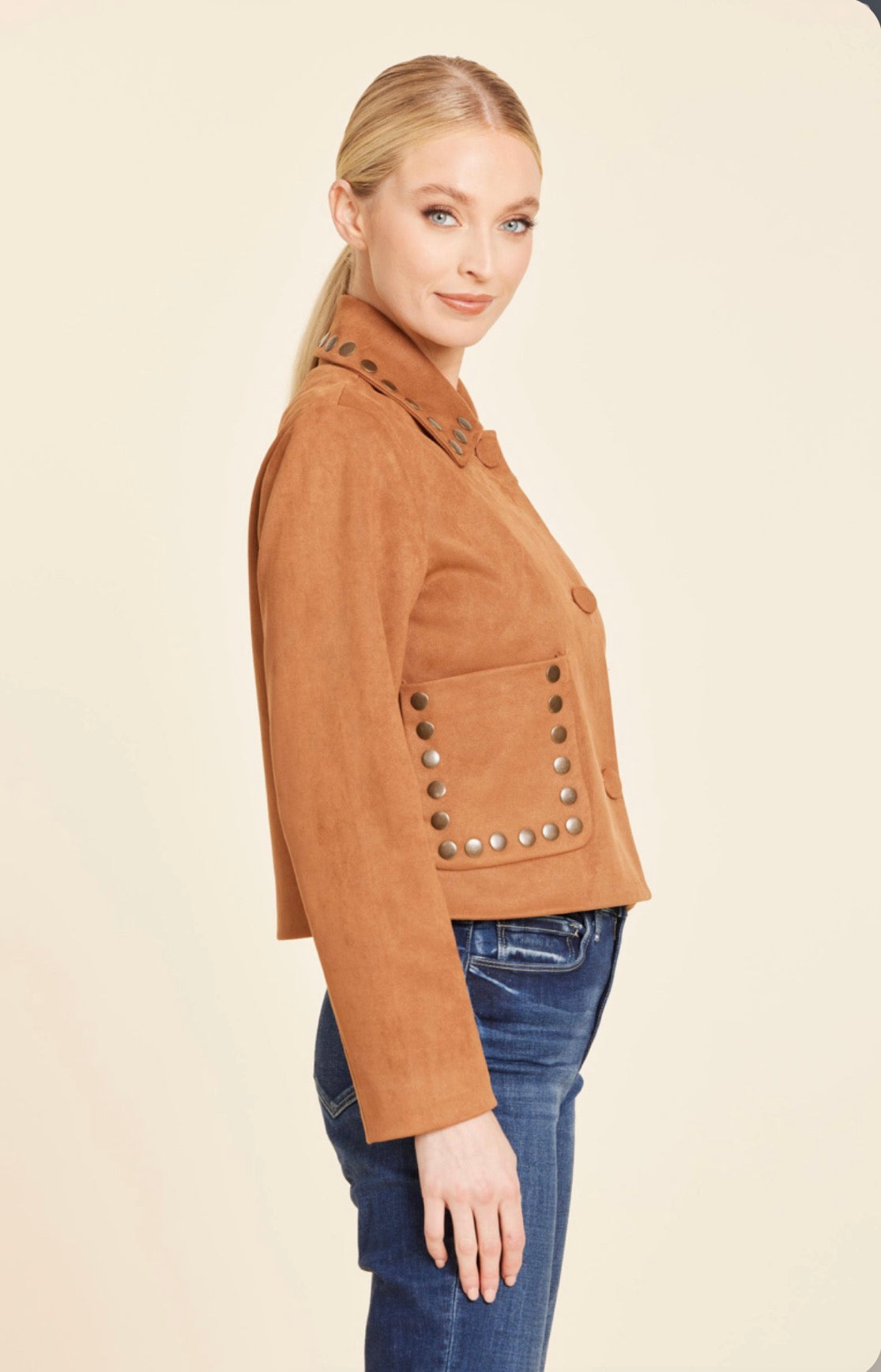 Faux Suede Studded Jacket