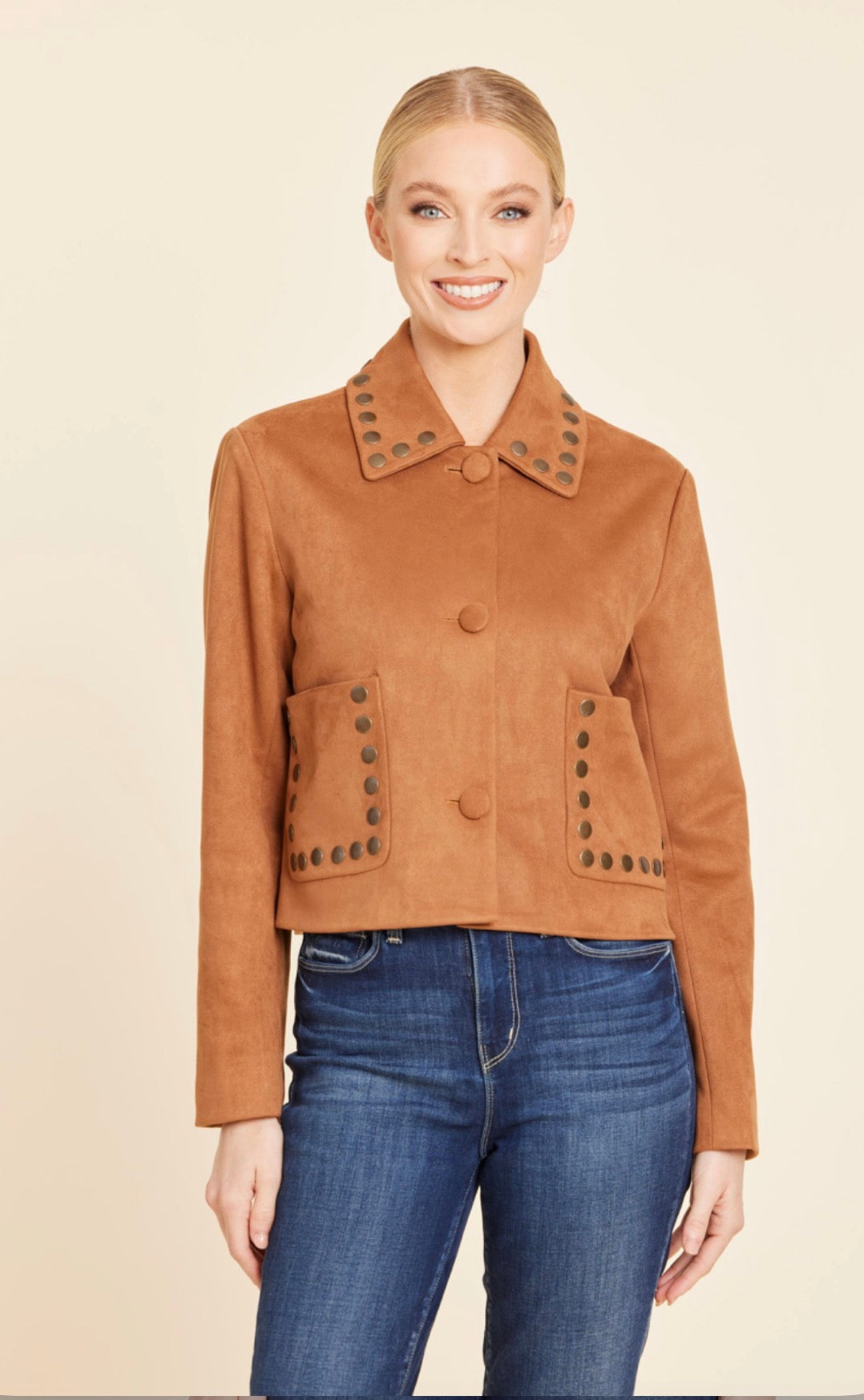 Faux Suede Studded Jacket
