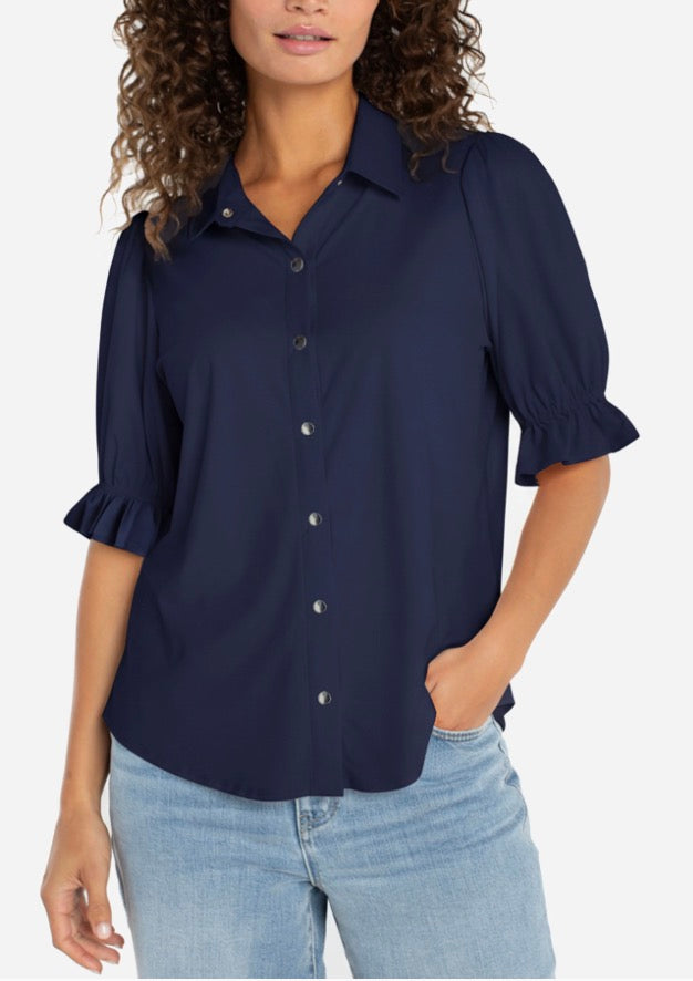 LM8H23ETK Snap Front Knit Shirt - Urban Shoetique