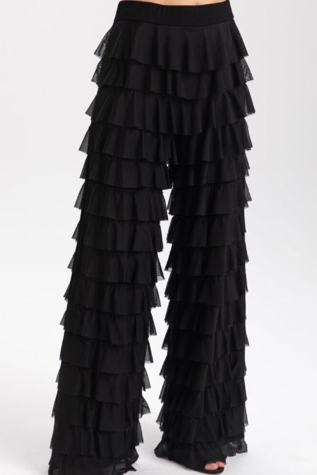 411-9725 Mesh Cha-Cha Pants in Black - Urban Shoetique