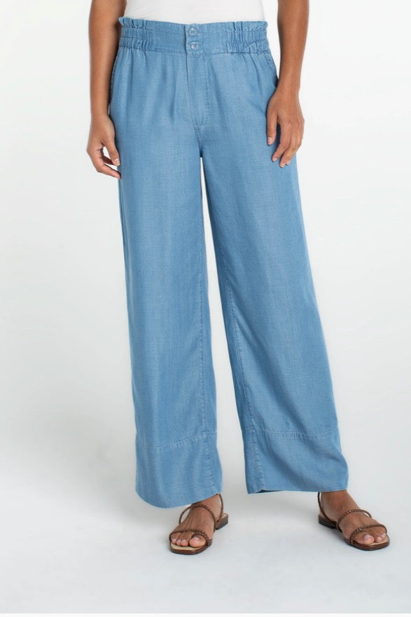 LM7B28Y47 Cinch Waist Pull-on Pant in Sunlit Blue - Urban Shoetique