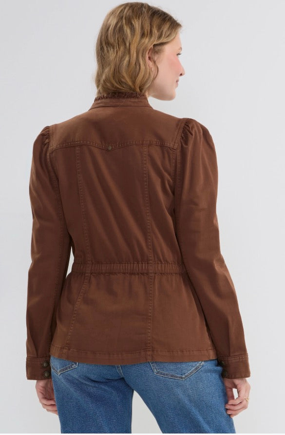 Puff Slv Trucker Jacket w/Ruffle Collar LM1D33L12