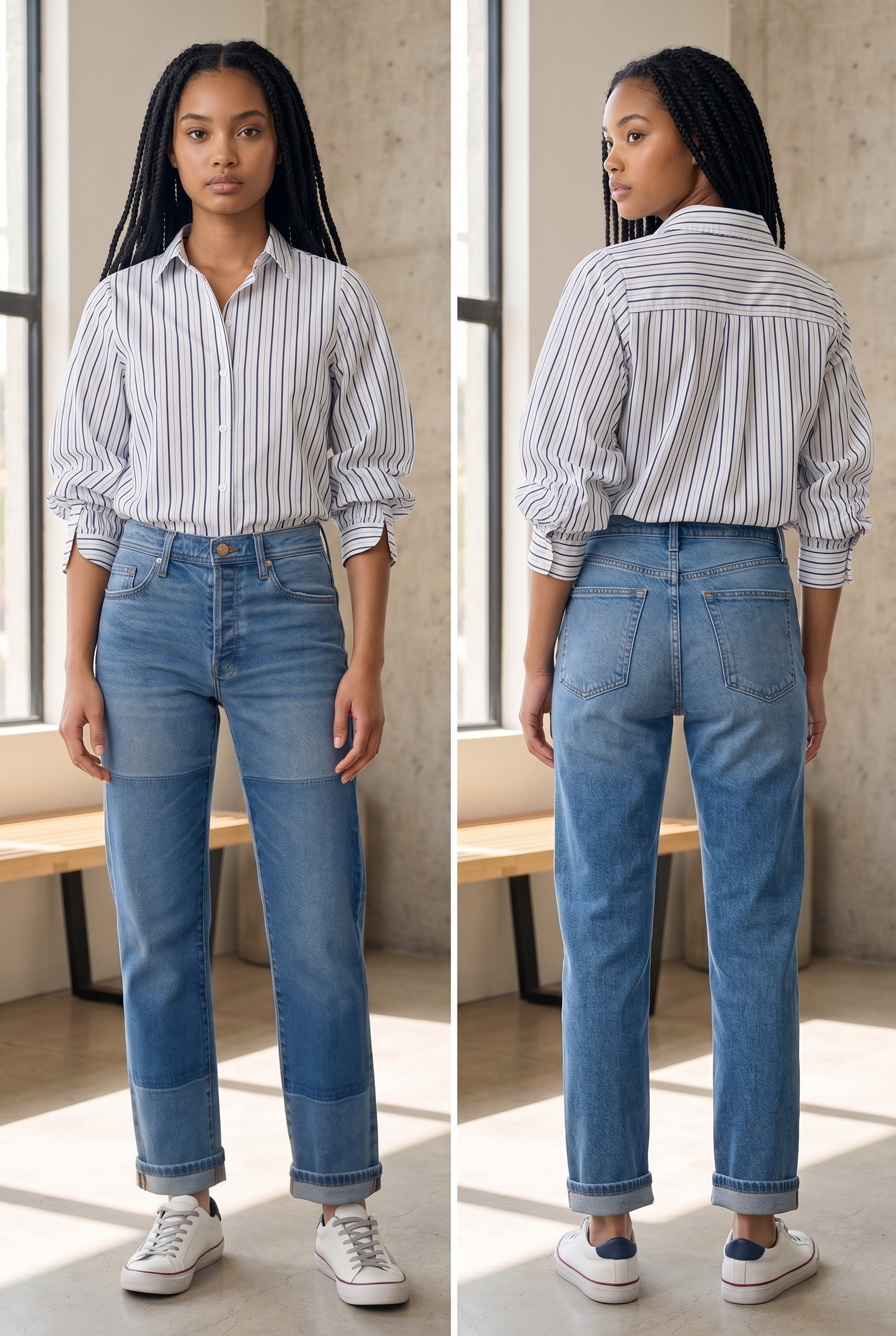 Adjustable Sleeve Button Front Woven Top LM8J54G52