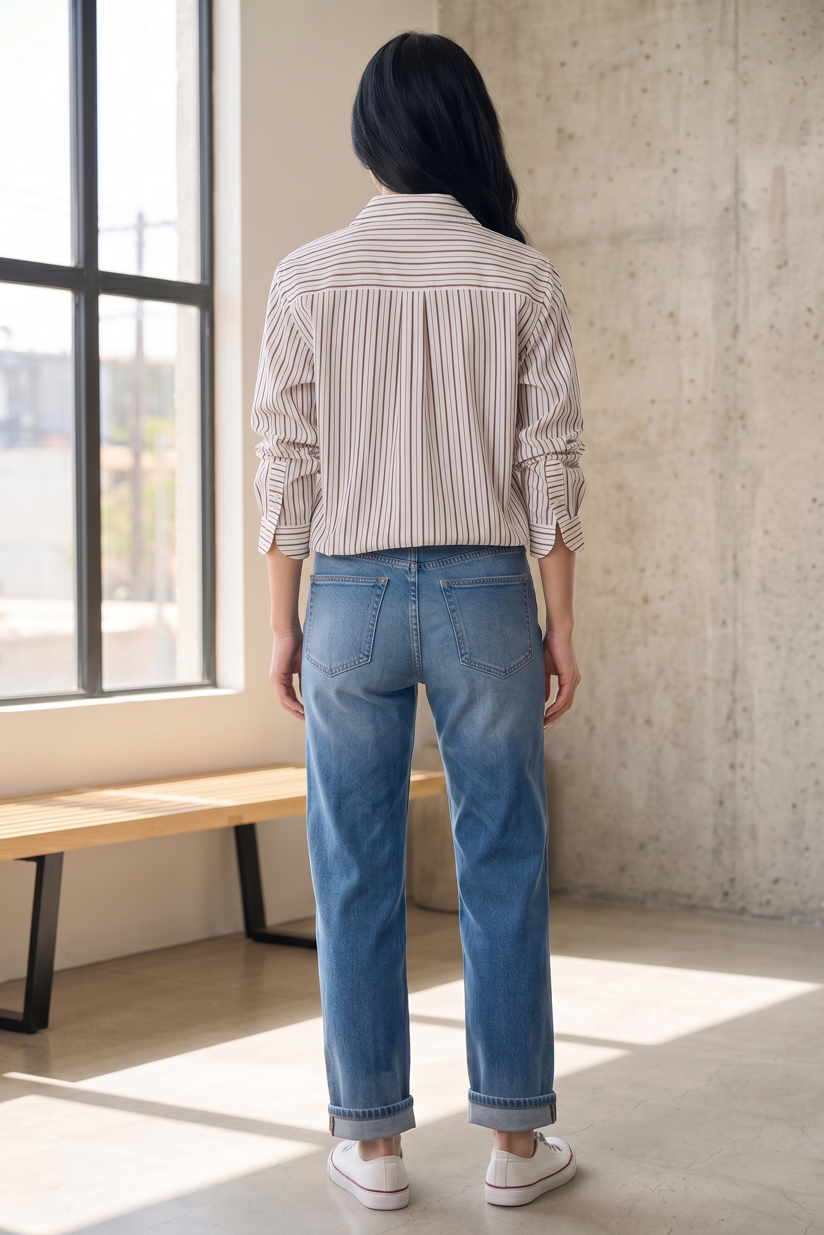 Adjustable Sleeve Button Front Woven Top LM8J54G52
