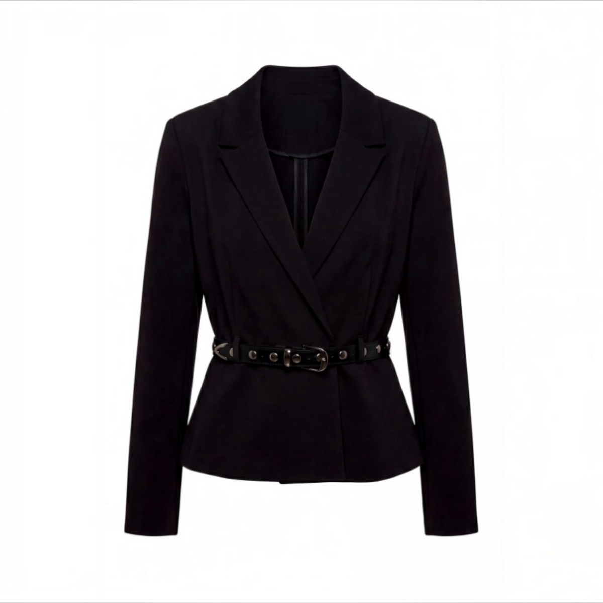 Belted Peplum Blazer LM1D38M42 Black