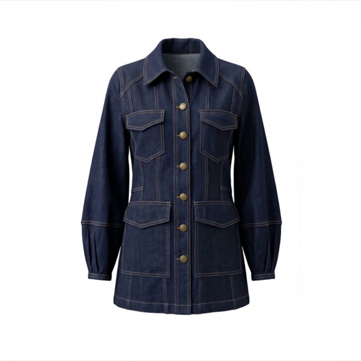 Lantern Sleeve Denim Jacket LM1D62CH4 Edgewater Rinse