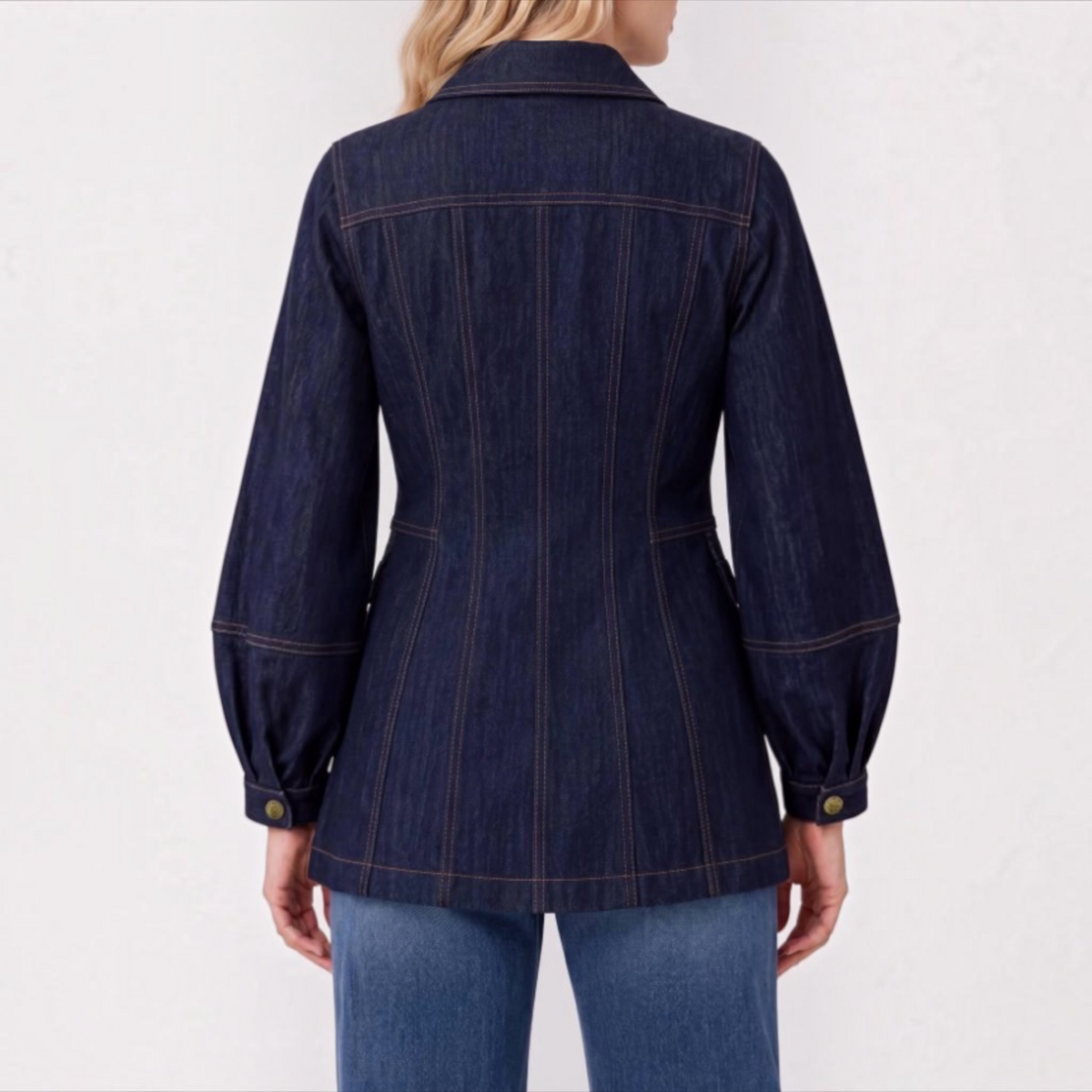 Lantern Sleeve Denim Jacket LM1D62CH4 Edgewater Rinse