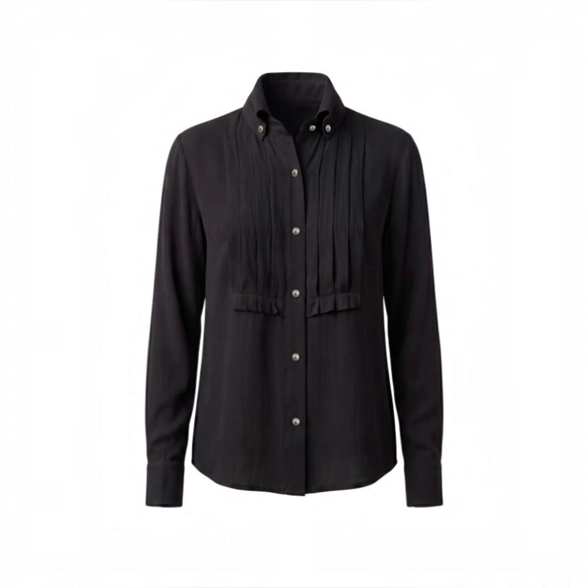 Long Sleeve Tuxedo Woven Top w.High Collar LM8L56PS3