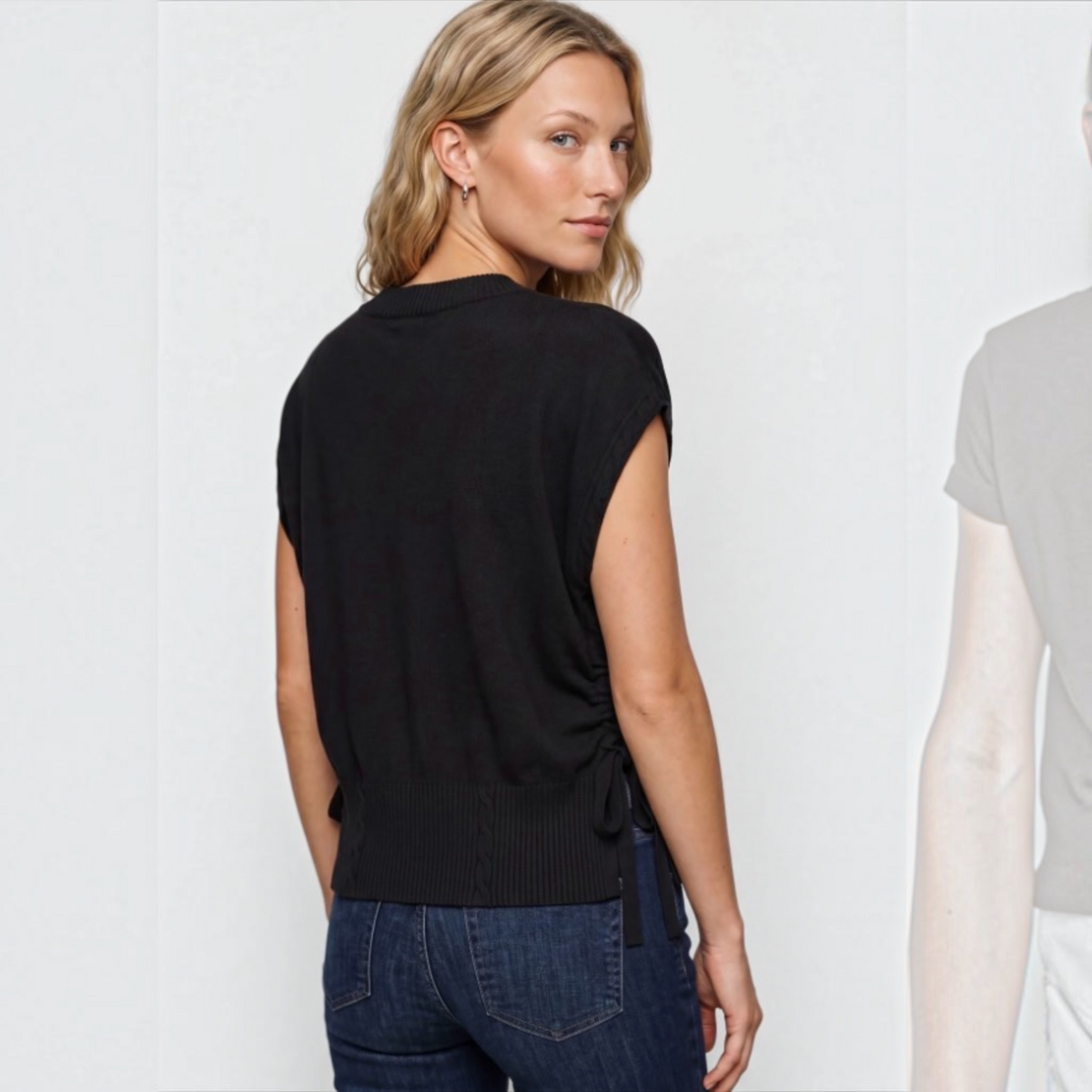 Vneck Dolman Popover Sweaterw/Ties LM8L85SR38