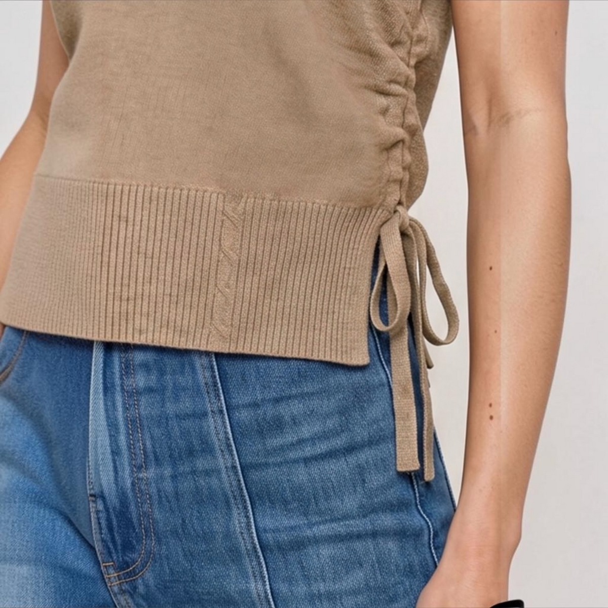 Vneck Dolman Popover Sweaterw/Ties LM8L85SR38