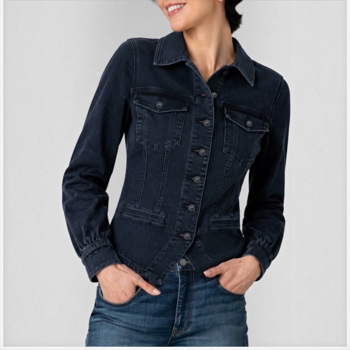 Patch Pocket Fitted Jacket Raven Wing