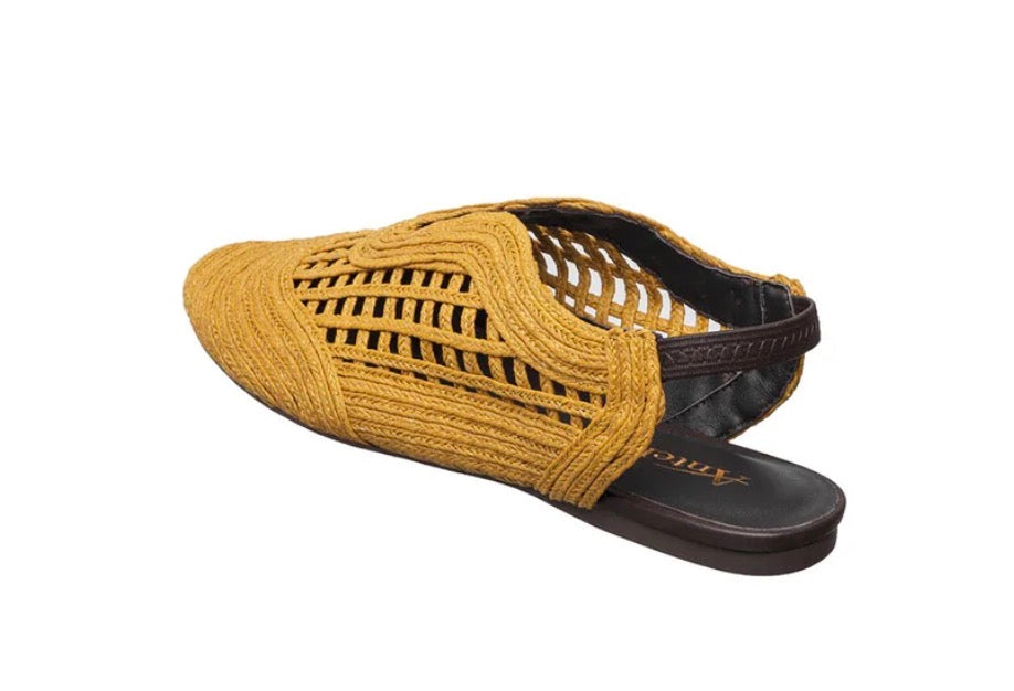 J02 Daisy in Mustard Raffia - Urban Shoetique