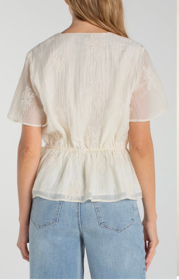 Wrap Front Woven Top W/ Tie LM8K05WV96