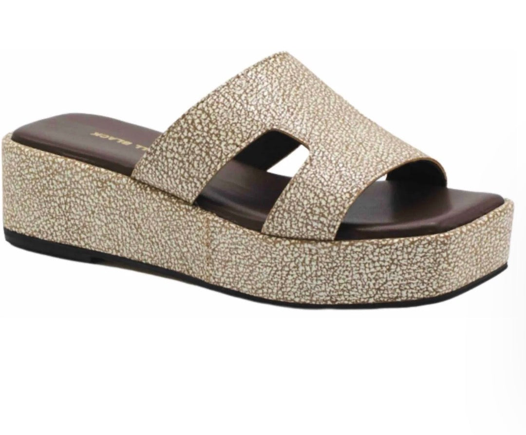 Blunt T Wedge Sandal Silver