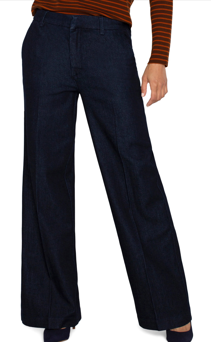 Kelsey Wide Leg Trouser LM4654SSL Indigo Rinse - Urban Shoetique