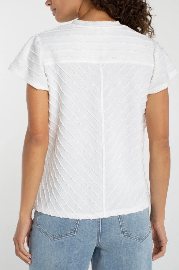 LM8J87KB22 Short Sleeve V-neck Knit Top - Urban Shoetique