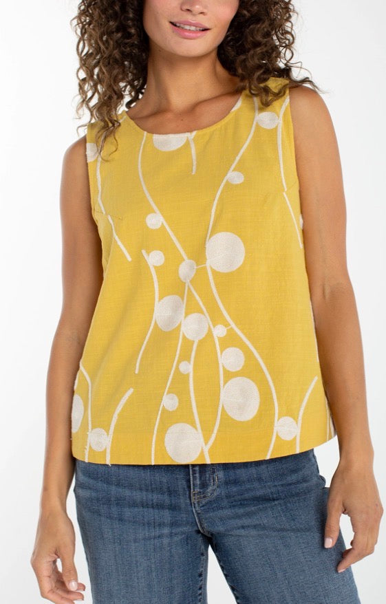 LM8K53WV97 Sleeveless Button Back Woven Top - Urban Shoetique