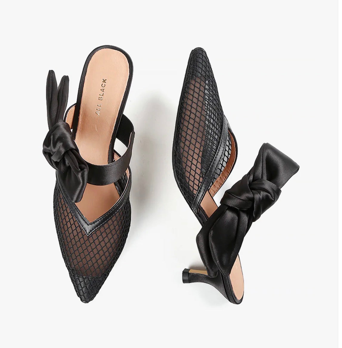 Side Bow Mule Black
