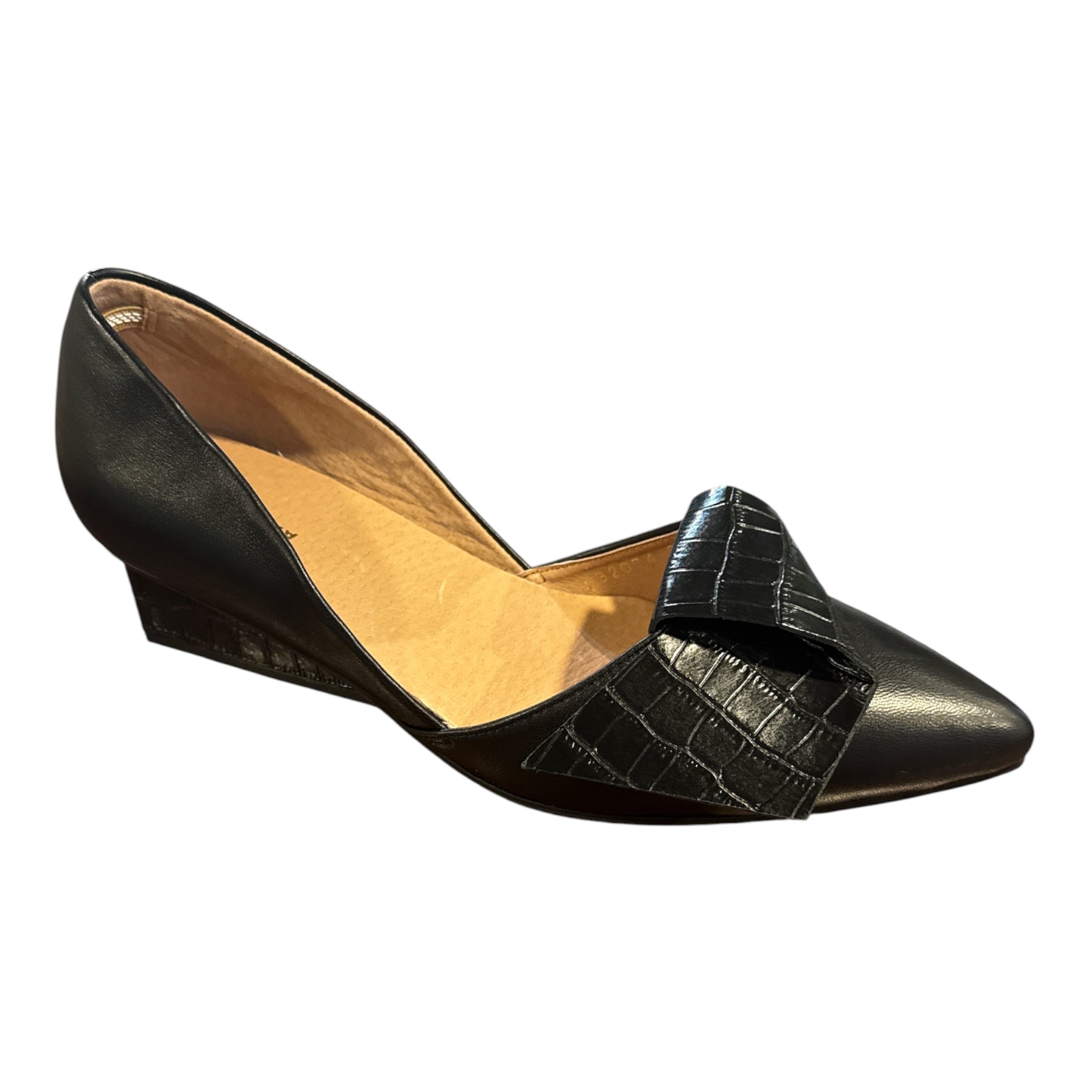 Half Bow Square Wedge Black