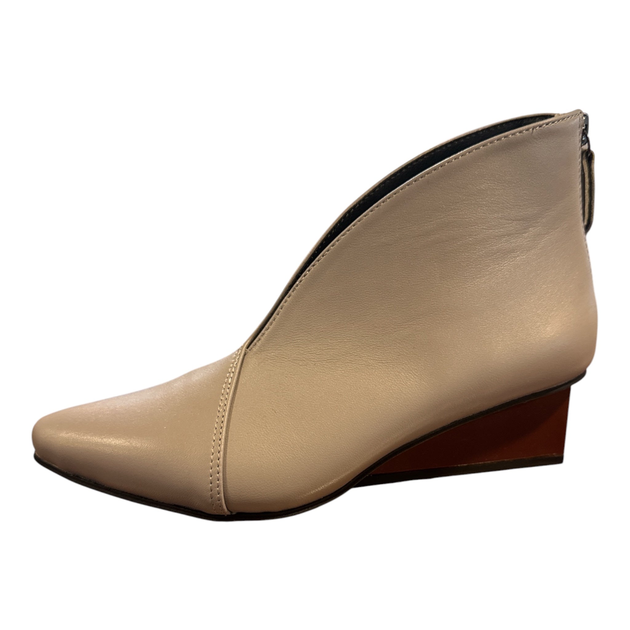 Square Wedge Shootie Grey/Wine