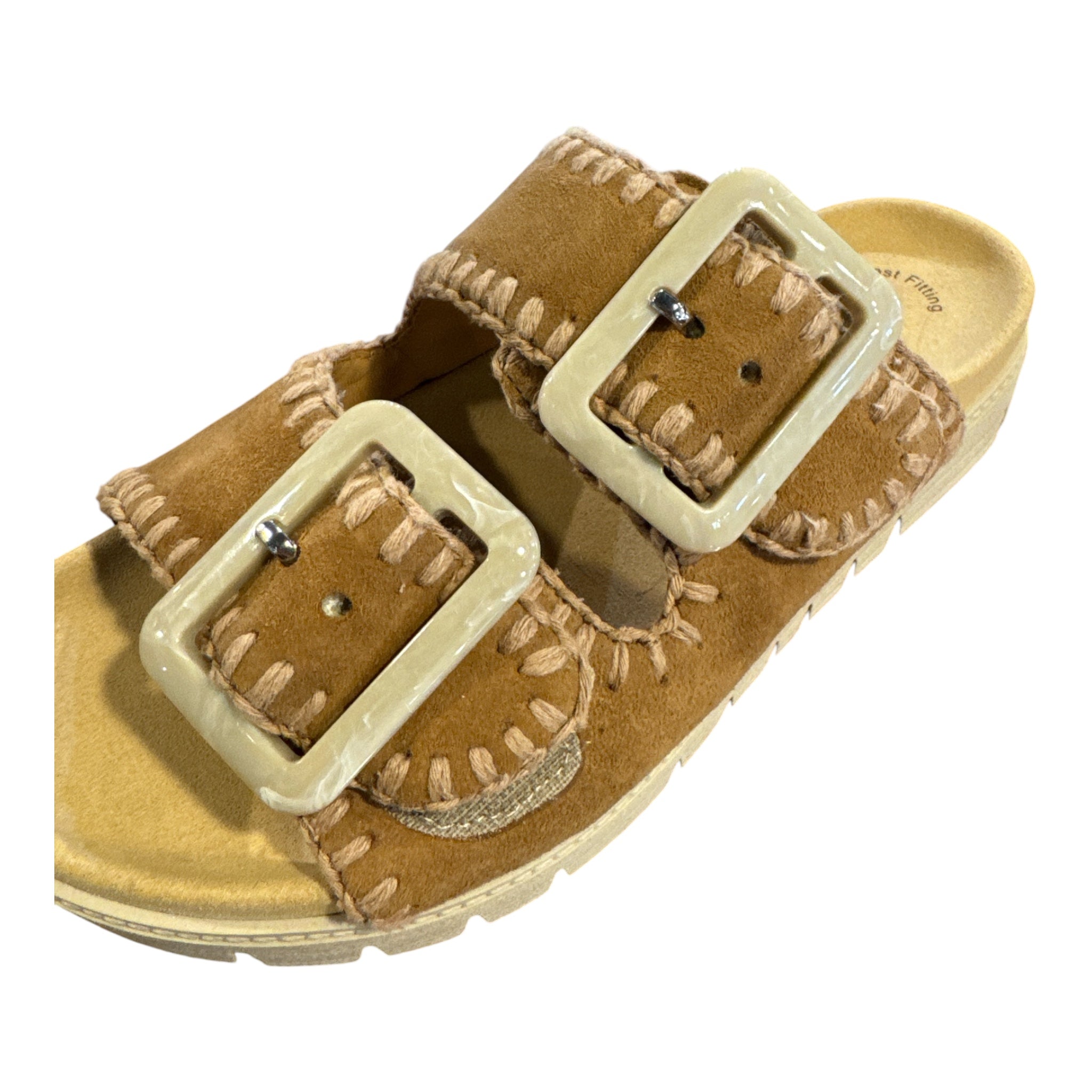 63.741.14 2 Strap stitch Sandal Walnut