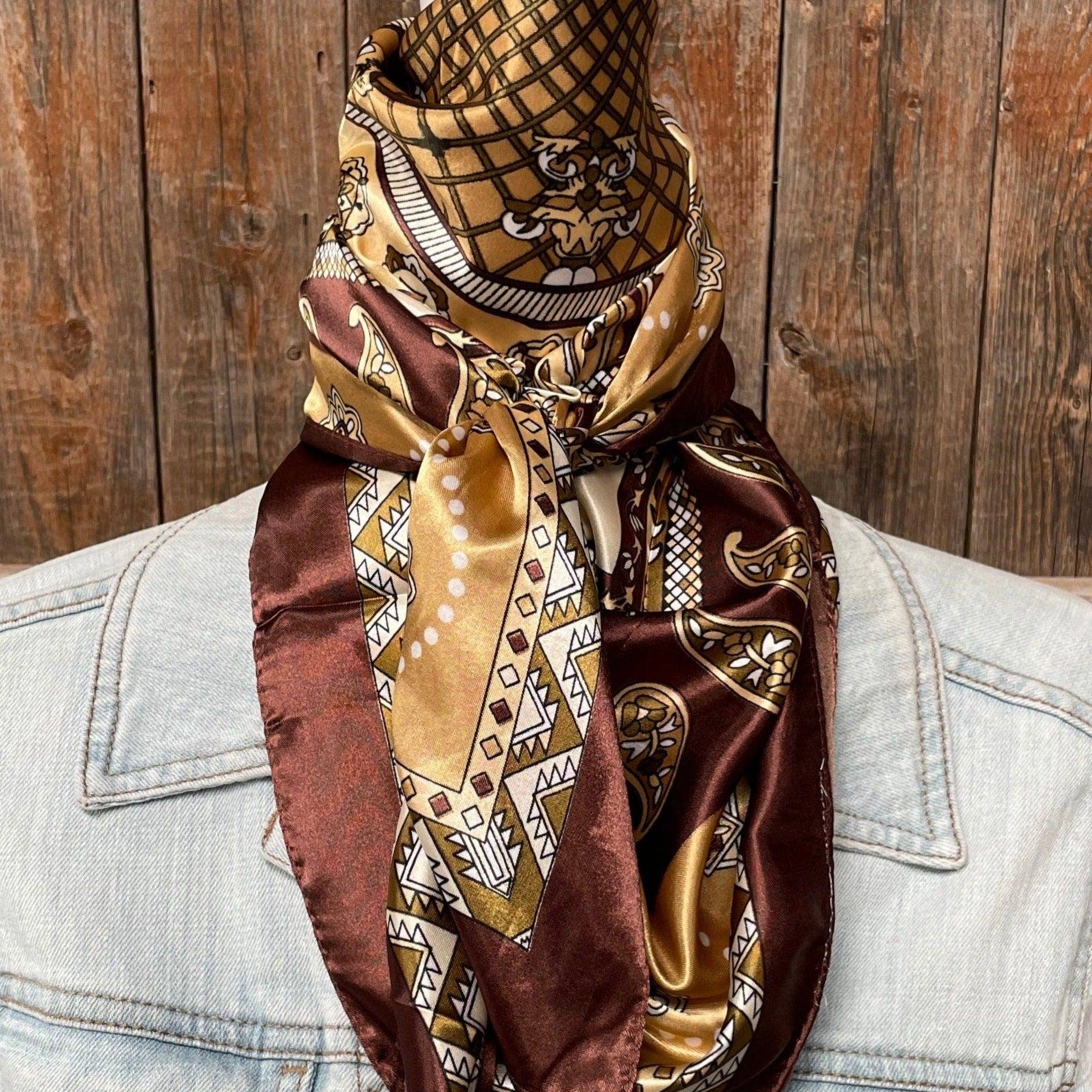 35X35" Earth Tones Paisley Wild Rag/Scarf WR3405