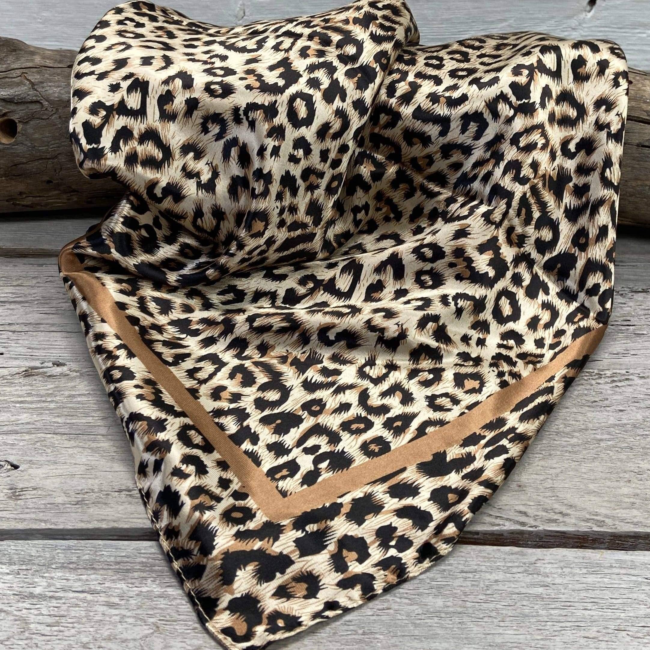 35X35" Tan Leopard Wild Rag/Scarf WR168