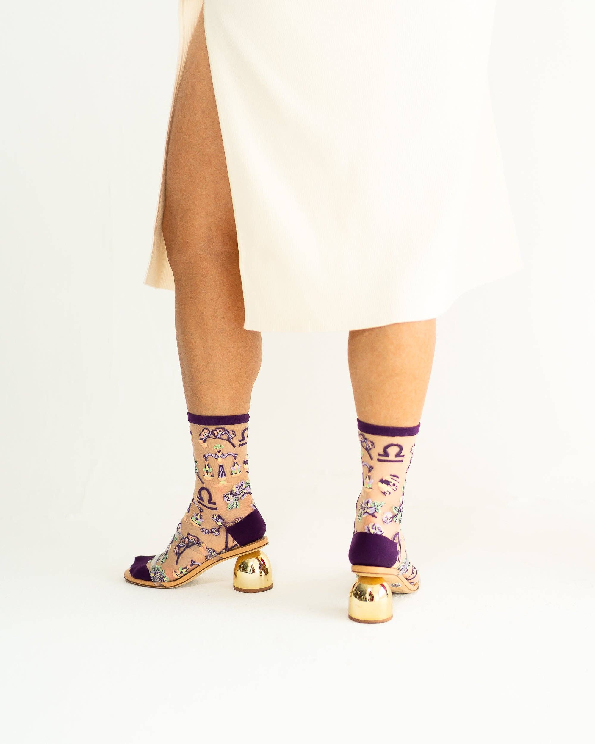 Libra Zodiac Sheer Crew Sock