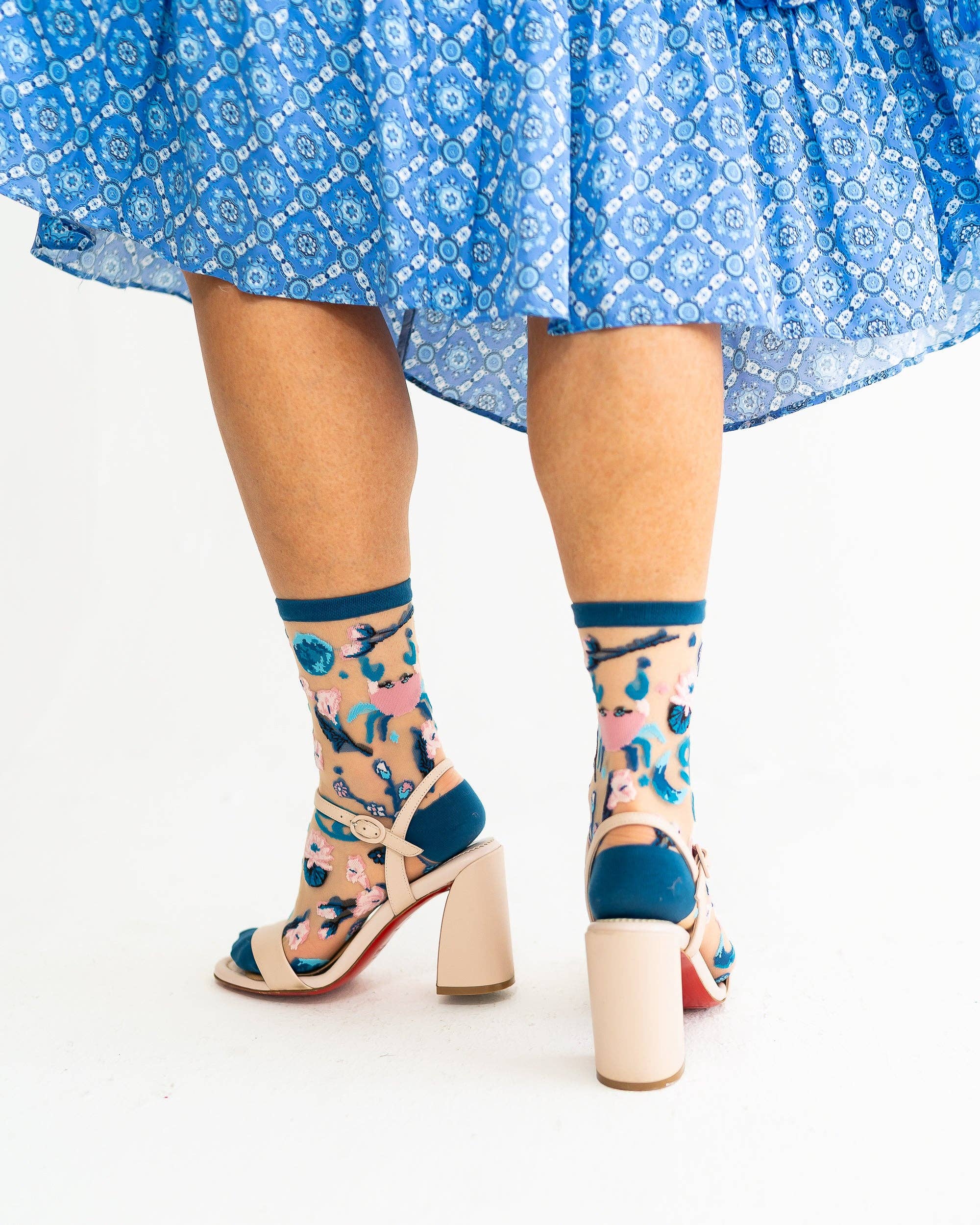 Cancer Zodiac Sheer Crew Sock