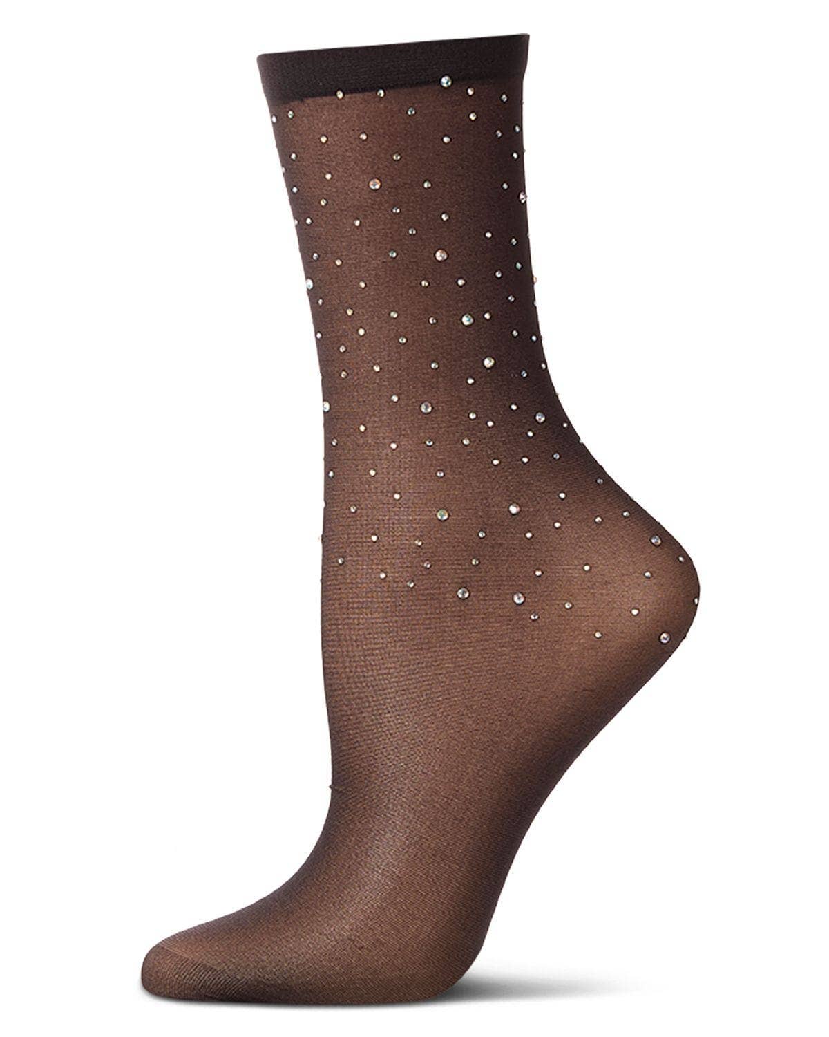 All Over Rhinestone Sheer Crew