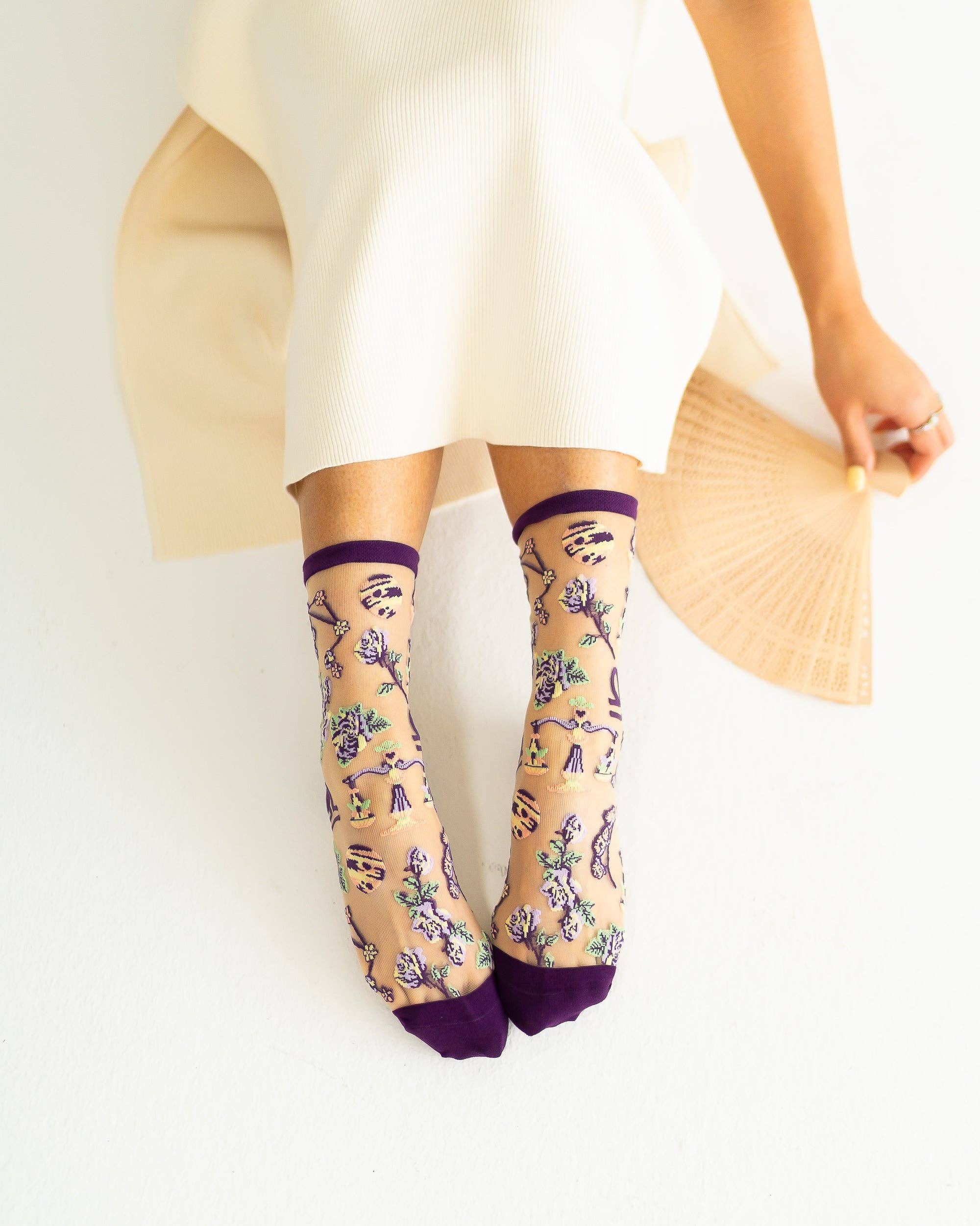 Libra Zodiac Sheer Crew Sock