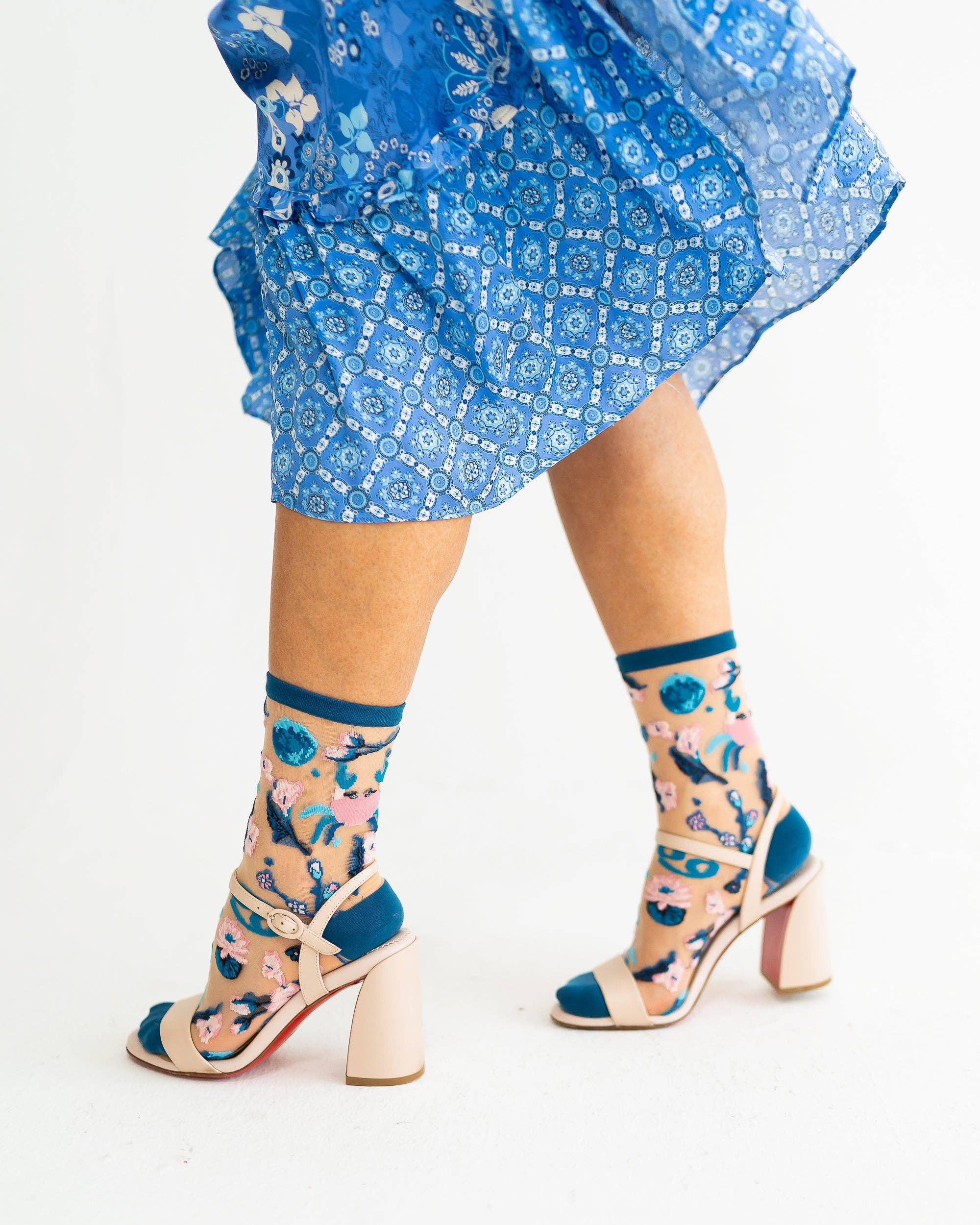Cancer Zodiac Sheer Crew Sock