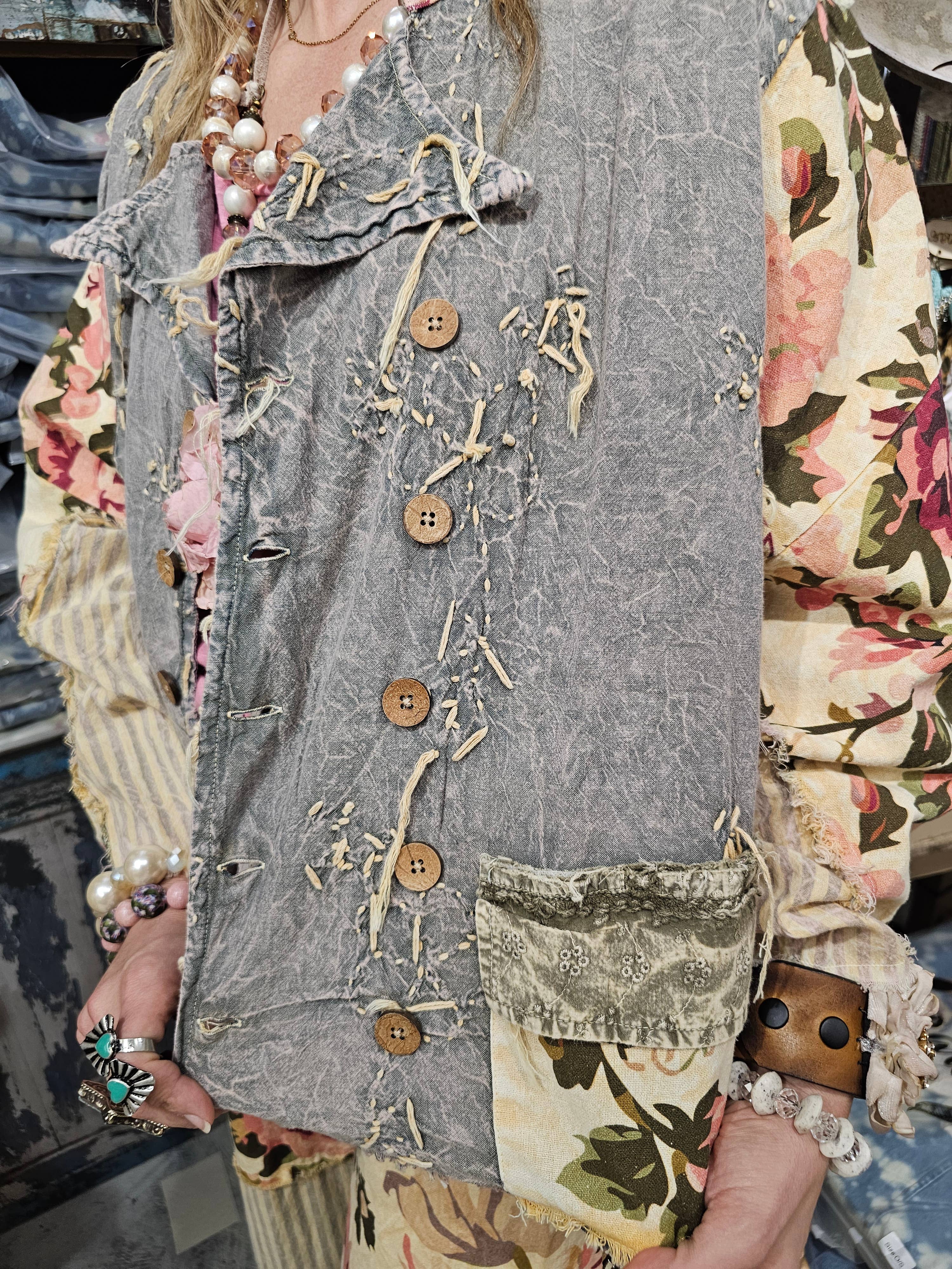 Chambray Knotted Shirt/Jacket