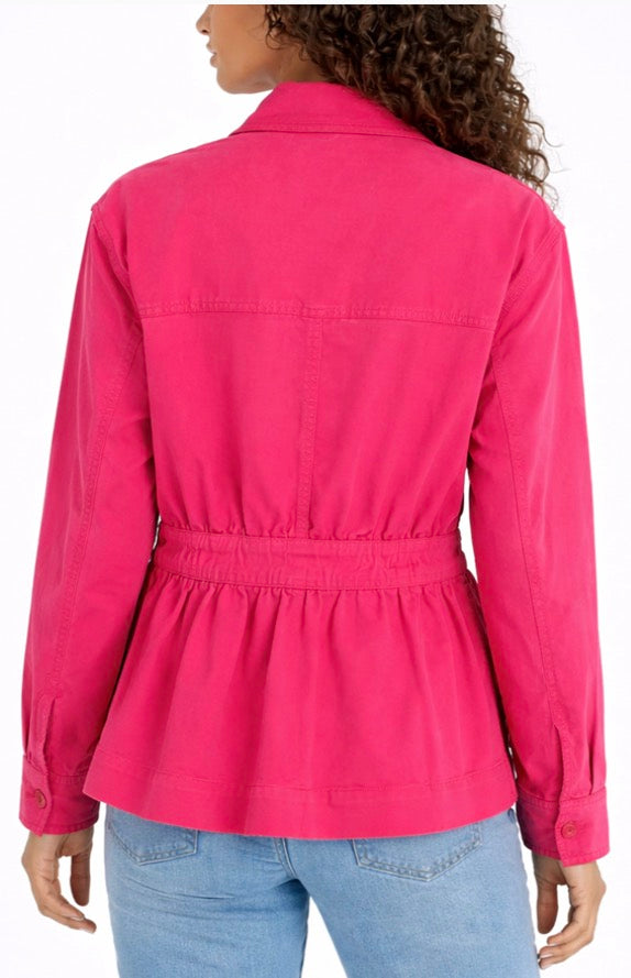 LM1C70FS03 relaxed Shacket in Diva Pink ￼ - Urban Shoetique
