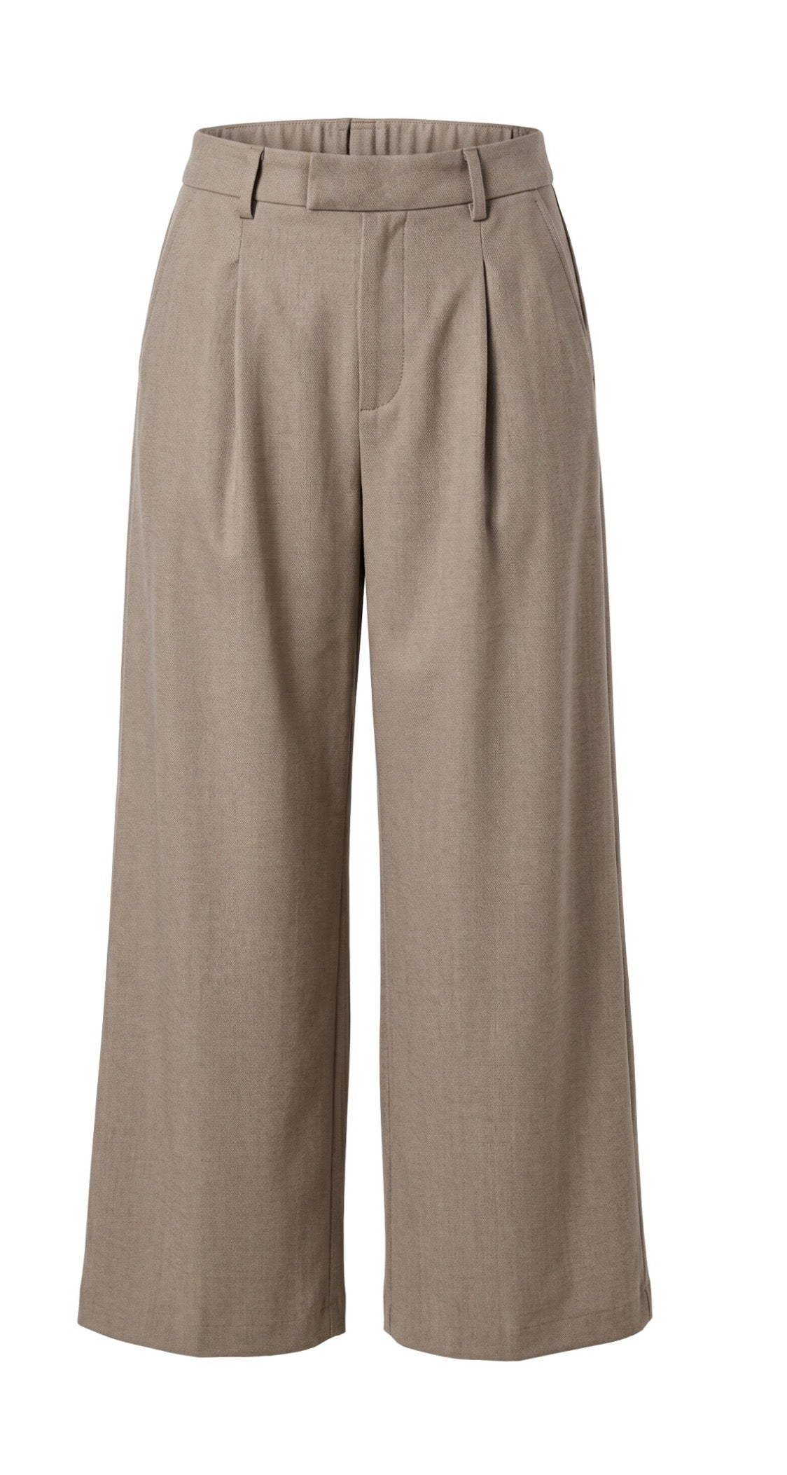 High Rise Wide 30" Leg Trouser LM7B82TKK Khaki Melange