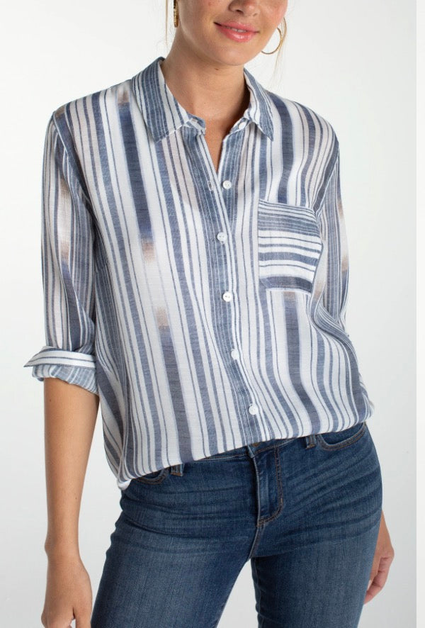 LM8621WV93P1 Long Sleeve Button Front Woven Shirt - Urban Shoetique