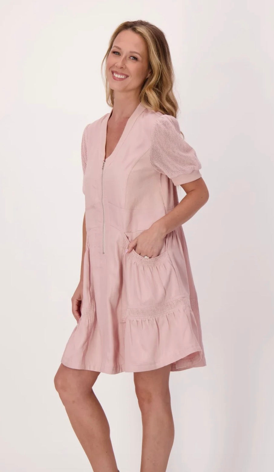 326594 Mesh Insert Dress - Urban Shoetique