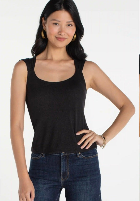 LM8J65K40 Sleeveless Knit Built in Bra Knit Top - Urban Shoetique