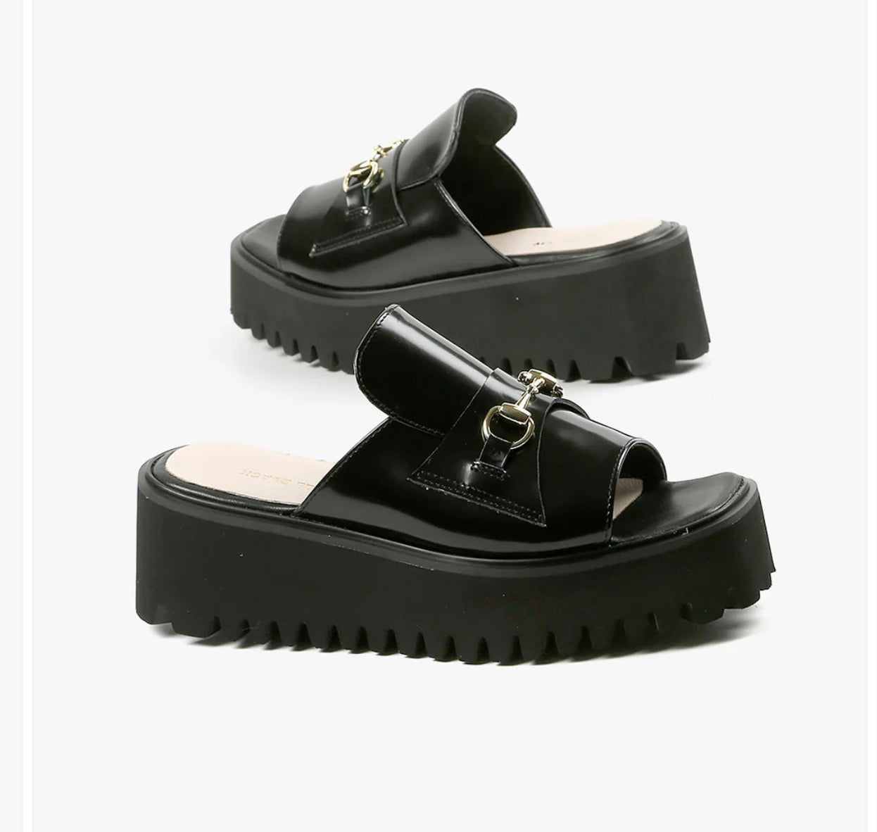 Link Flatform Sandal Black - Urban Shoetique