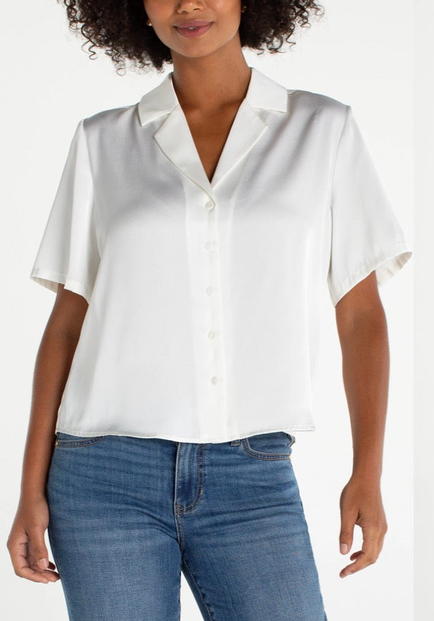 LM8K71PS6 Short Sleeve Camp Collar Blouse - Urban Shoetique