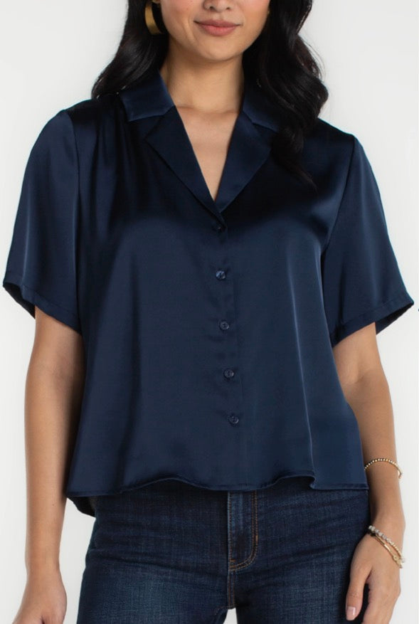 LM8K71PS6 Short Sleeve Camp Collar Blouse - Urban Shoetique