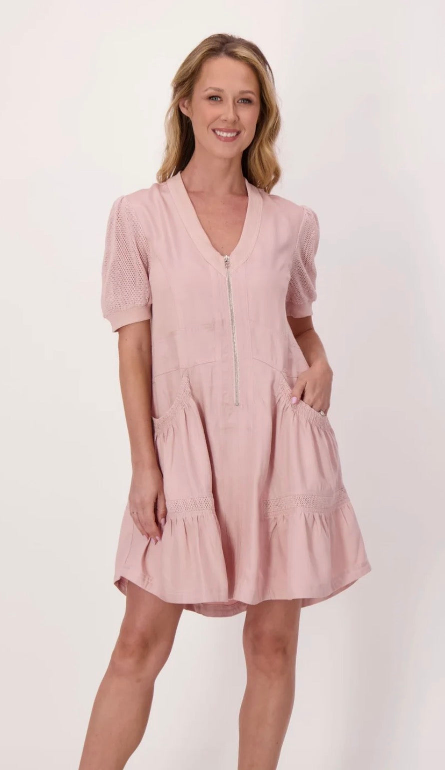 326594 Mesh Insert Dress - Urban Shoetique
