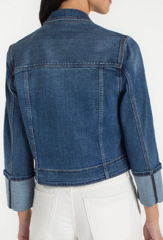 LM1C53CH4 Bracelet Length High Cuff Trucker Jacket - Urban Shoetique