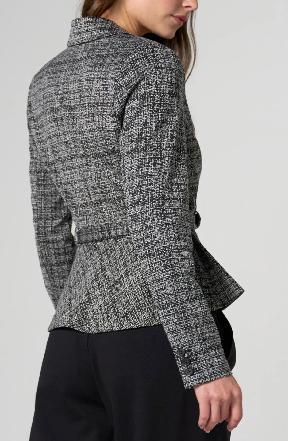 Belted Peplum Blazer LM1D38TL92