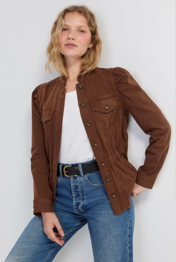 Puff Slv Trucker Jacket w/Ruffle Collar LM1D33L12
